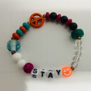 Stay Custom Bracelet 6.5 Peace Kandi Rave 90s Bead Smiley